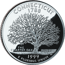 US Golden Quarters Coin Collection US State Quarters - Connecticut