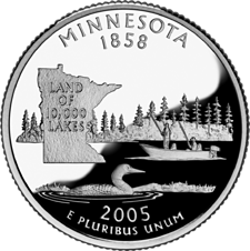 US Golden Quarters Coin Collection US State Quarters - Minnesota