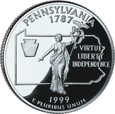 US Golden Quarters Coin Collection US State Quarters - Pennsylvania