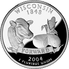 US Golden Quarters Coin Collection US State Quarters - Wisconsin