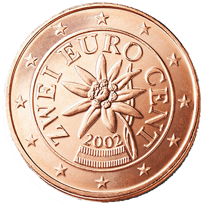 2 EuroCent Münzen der EULänder MDM Deutsche Münze