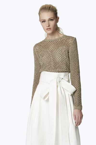 Metallic Fishnet Sweater