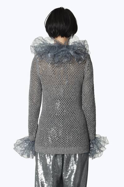 Metallic Wool-Blend Cardigan-Alternate view