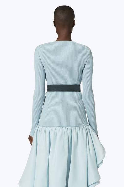 Wool Sweater with Velvet Belt-Alternate view