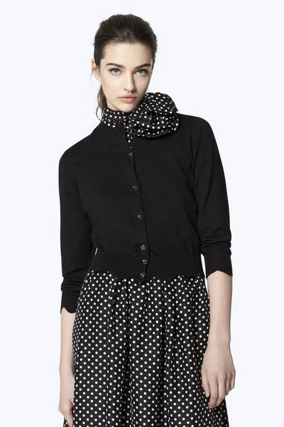 Scalloped Wool Cardigan