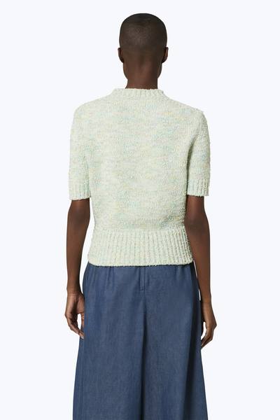 Short-Sleeved Metallic Wool-Blend Cardigan-Alternate view