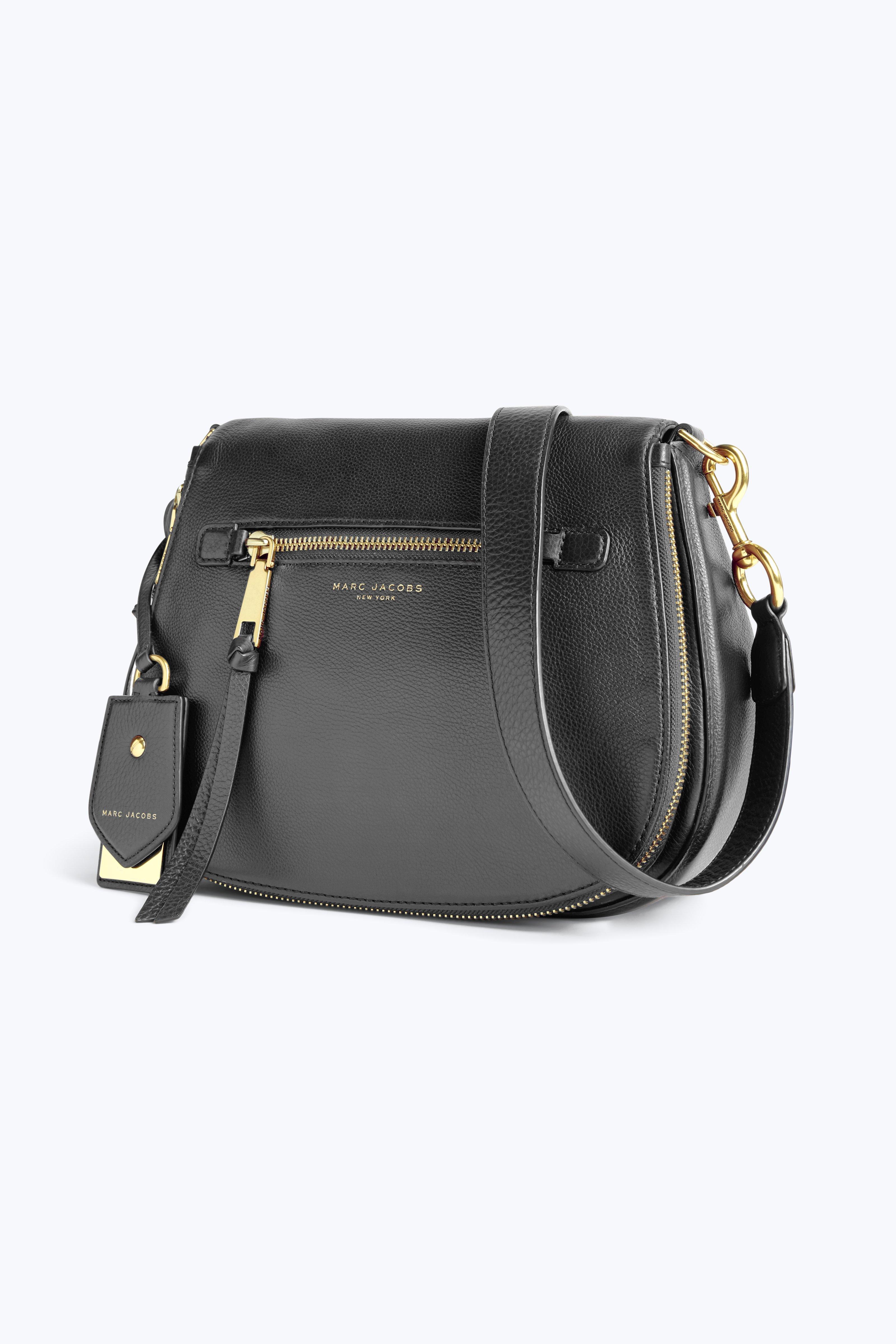 MARC JACOBS Small Recruit Nomad Pebbled Leather Crossbody Bag Black
