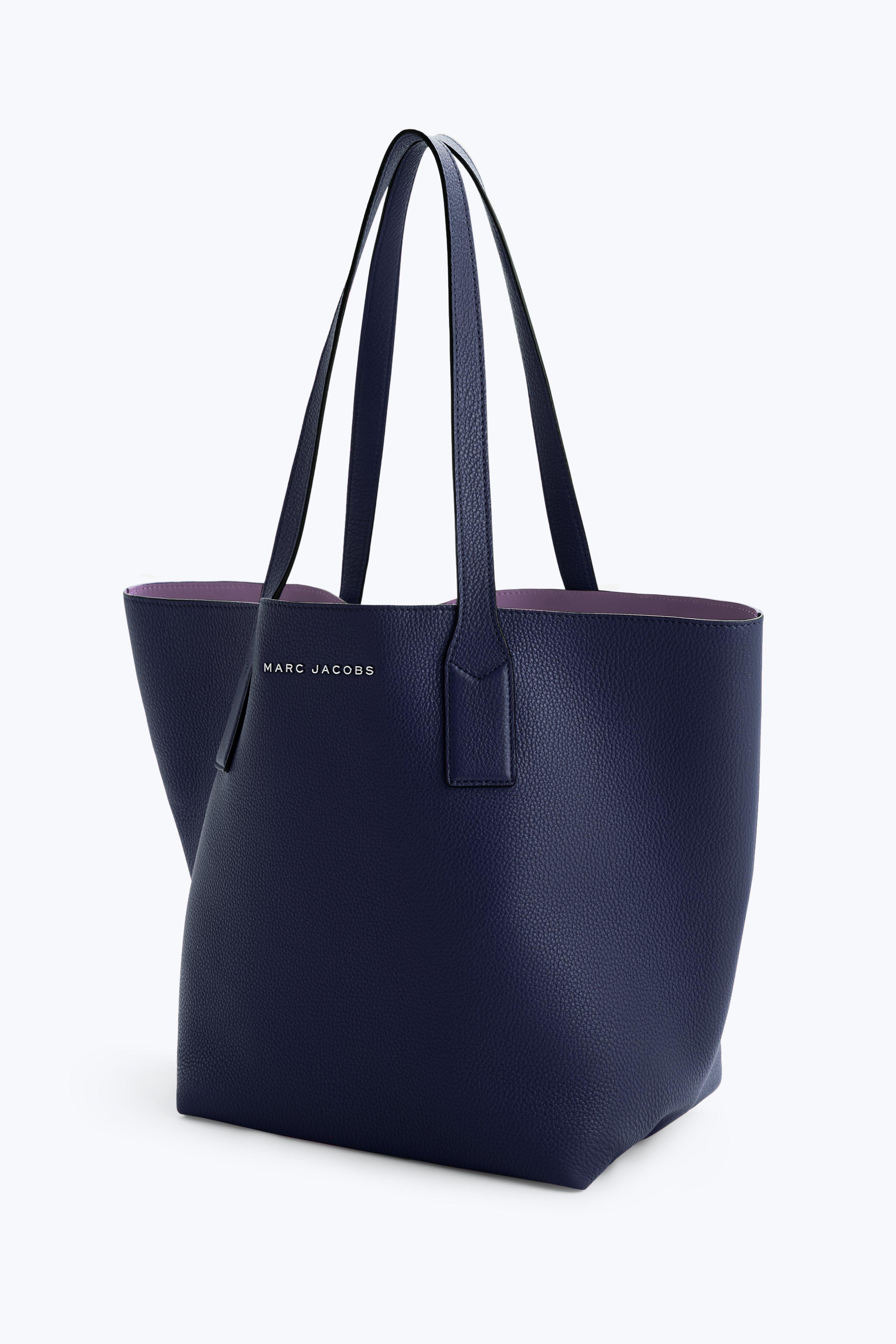 MARC JACOBS Wingman Pebbled Leather Tote in Midnight Blue | ModeSens