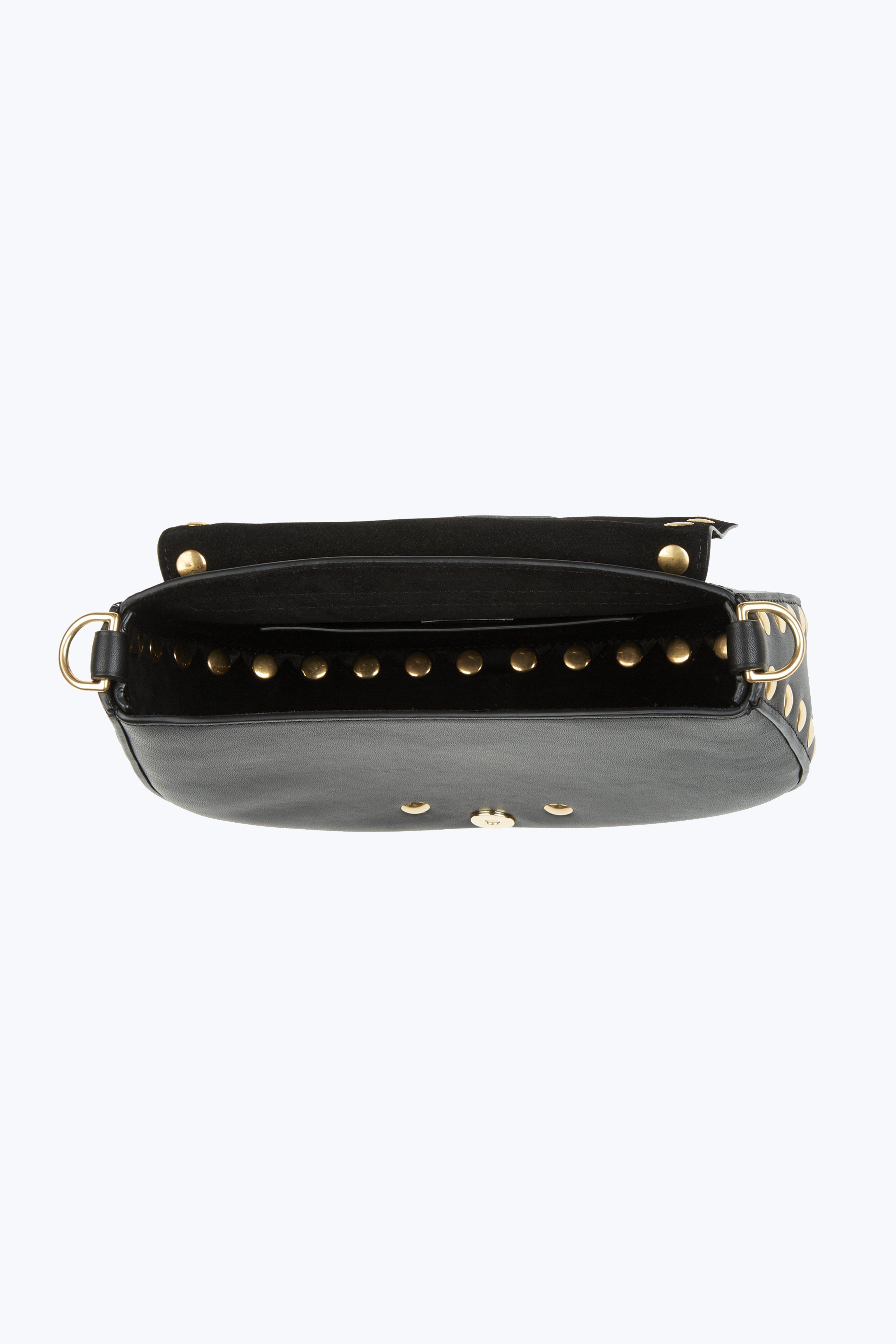 MARC JACOBS Navigator Floral Studded Flap Shoulder Bag, Black in Black