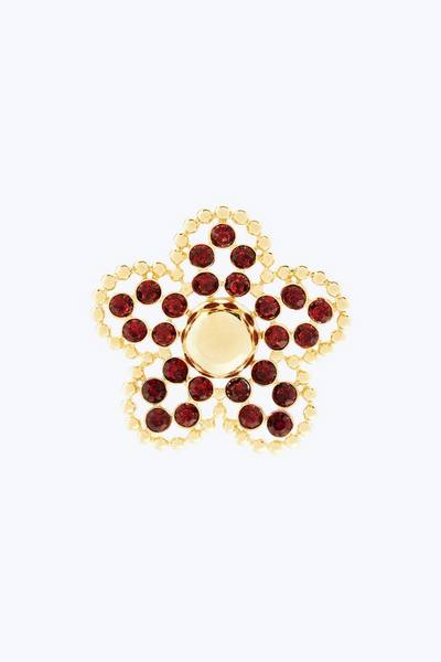 Large Ball-Chain Strass Daisy Pin