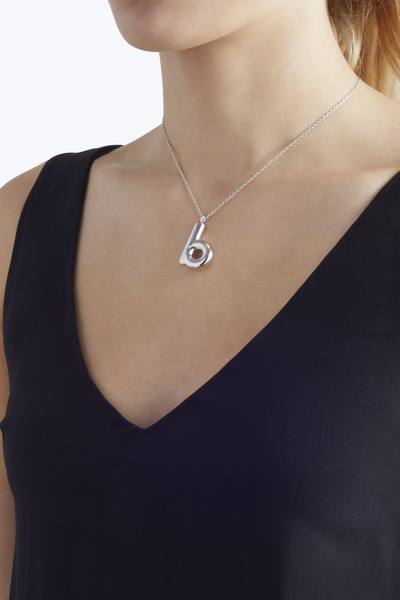 Bubbly B Pendant Necklace-Alternate view