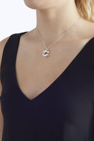 Bubbly C Pendant Necklace-Alternate view