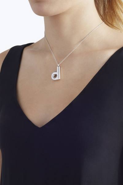 Bubbly D Pendant Necklace-Alternate view