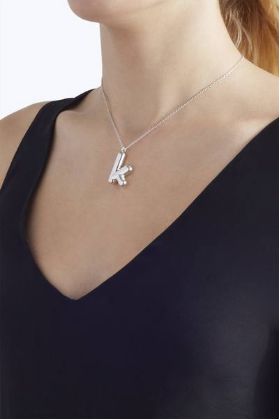 Bubbly K Pendant Necklace-Alternate view