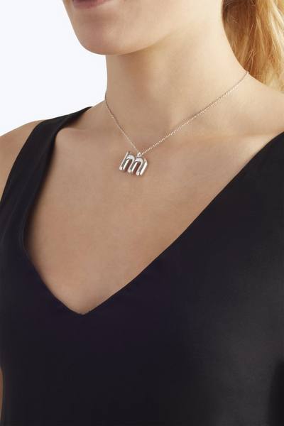 Bubbly M Pendant Necklace-Alternate view