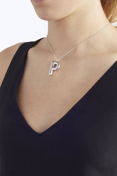 Bubbly P Pendant Necklace-Alternate view