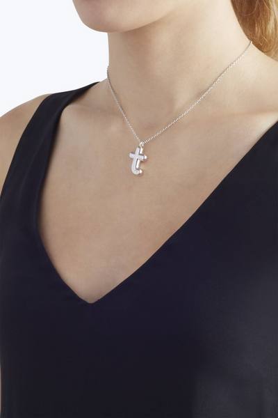 Bubbly T Pendant Necklace-Alternate view