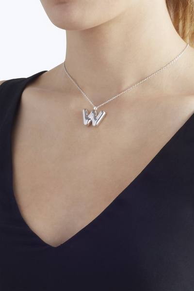 Bubbly W Pendant Necklace-Alternate view