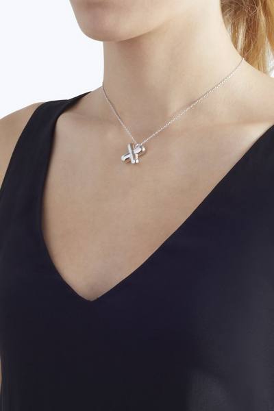Bubbly X Pendant Necklace-Alternate view