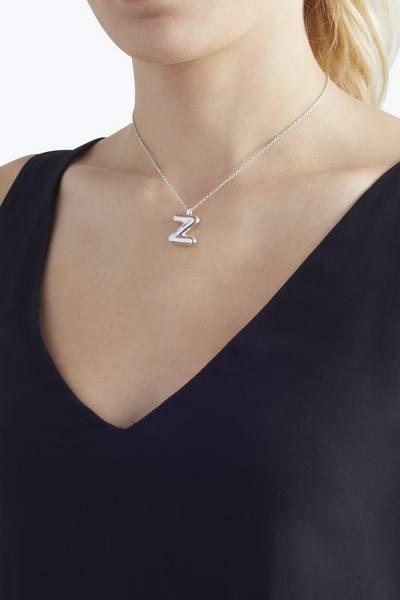 Bubbly Z Pendant Necklace-Alternate view