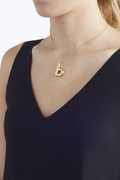 Bubbly B Pendant Necklace-Alternate view