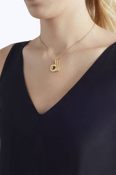 Bubbly D Pendant Necklace-Alternate view