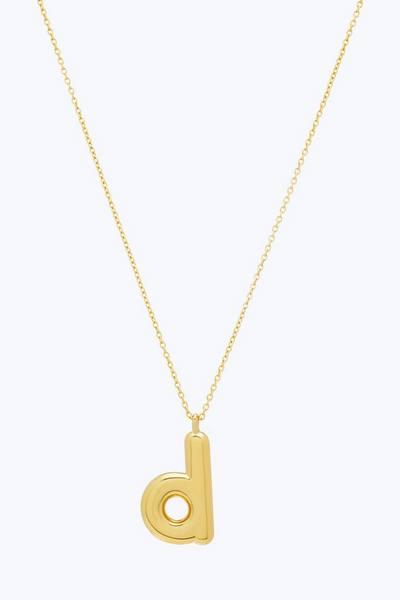 Bubbly D Pendant Necklace
