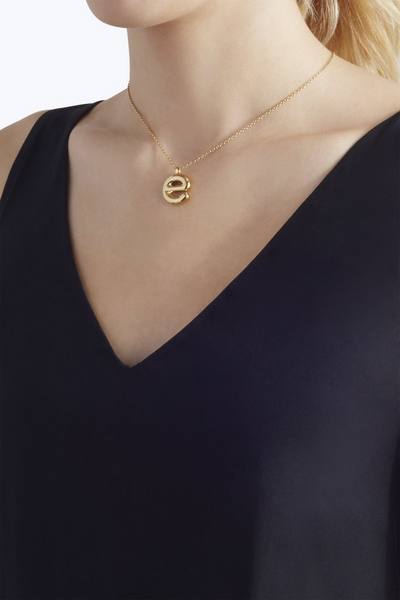 Bubbly E Pendant Necklace-Alternate view