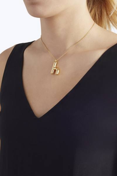 Bubbly H Pendant Necklace-Alternate view
