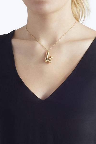 Bubbly K Pendant Necklace-Alternate view