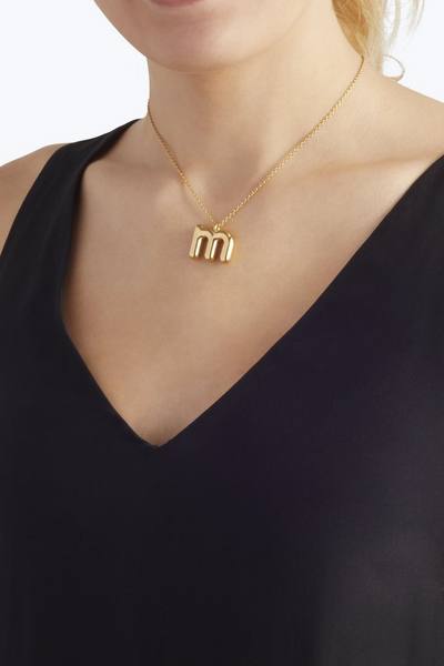 Bubbly M Pendant Necklace-Alternate view