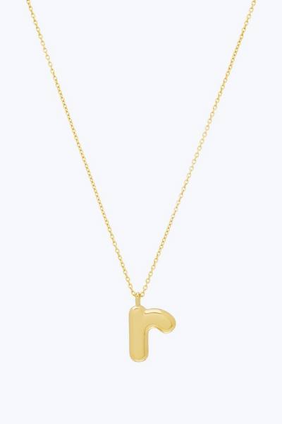 Bubbly R Pendant Necklace