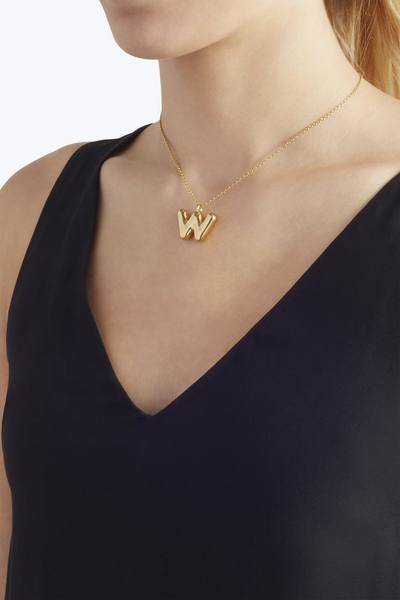 Bubbly W Pendant Necklace-Alternate view