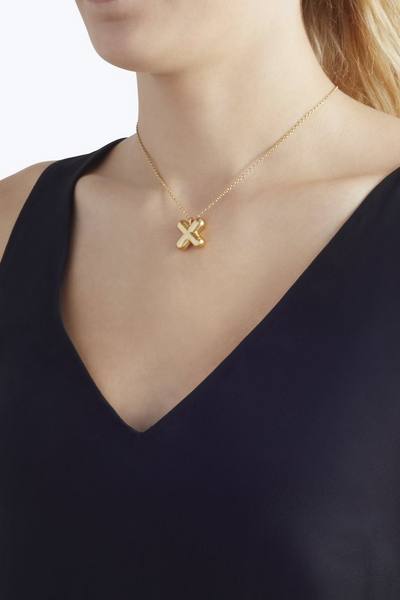 Bubbly X Pendant Necklace-Alternate view