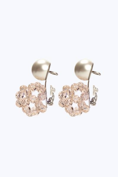 Crystal Ball Pearl Earrings-Alternate view