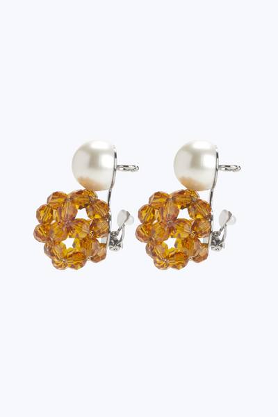 Crystal Ball Pearl Earrings-Alternate view