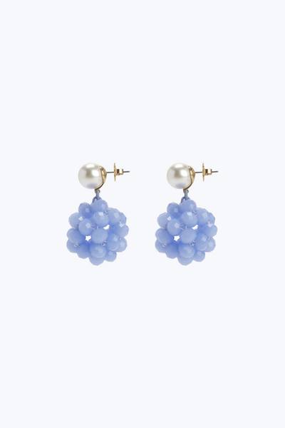 Crystal Ball Pearl Drop Earrings-Alternate view