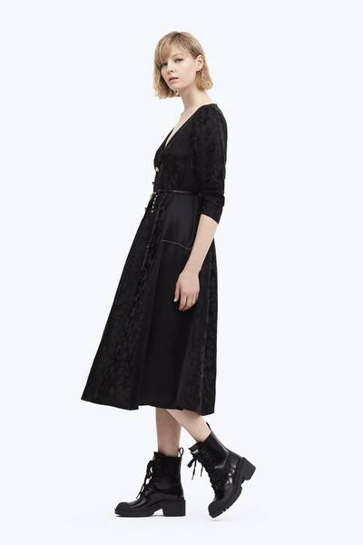 Jewel Button Panel Dress-Alternate view