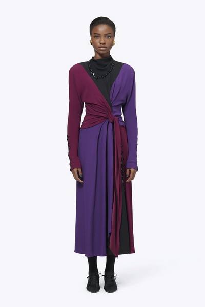 Satin Back Crepe Wrap Dress