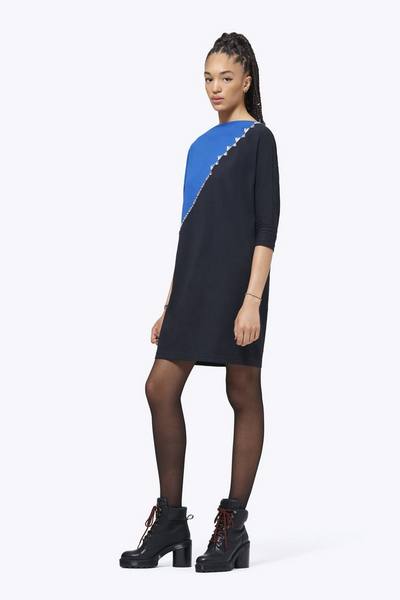 Crystal-Trim Colorblock Dress-Alternate view