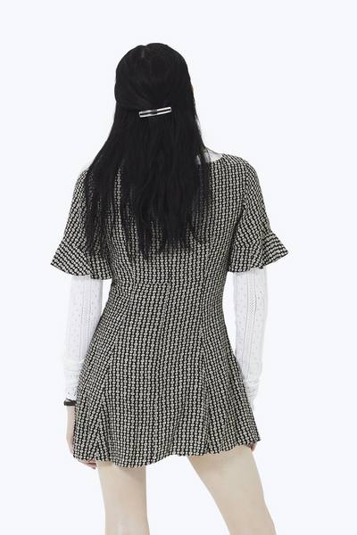 Flower Chain Ruffle Mini Dress-Alternate view