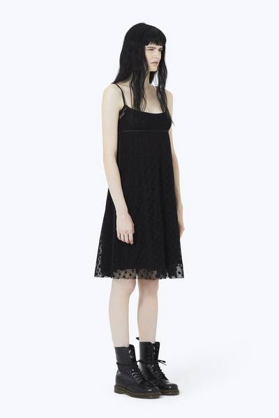 Embroidered Empire-Waist Strap Dress