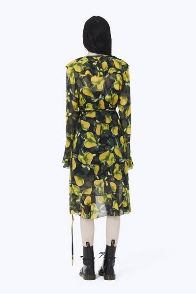 Printed Bell-Sleeve Wrap Dress-Alternate view