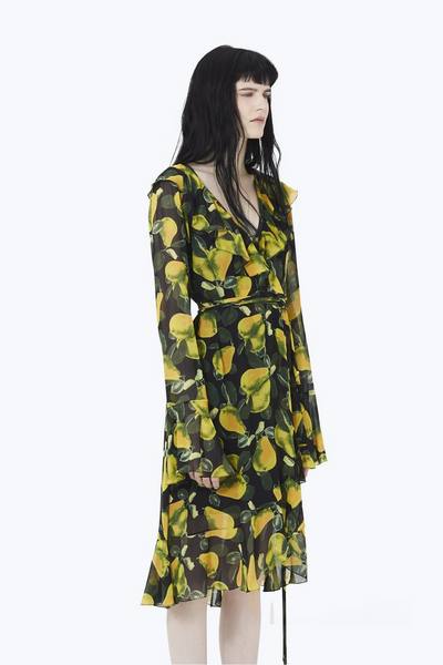Printed Bell-Sleeve Wrap Dress