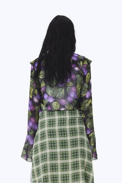 Printed Deep-V Wrap Blouse-Alternate view