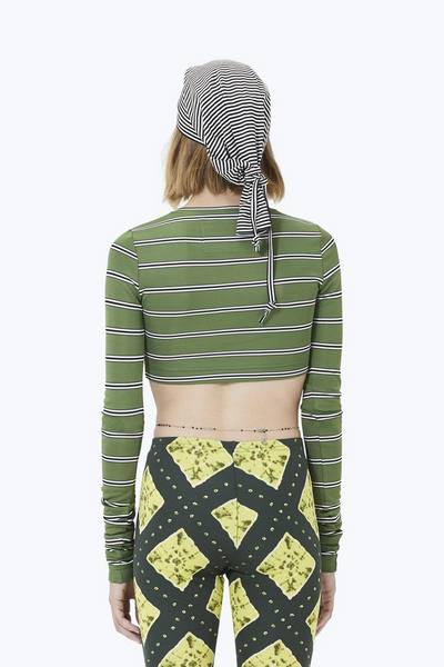 Striped Long-Sleeve Crop Top-Alternate view