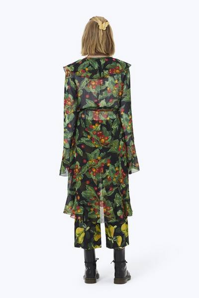 Printed Bell-Sleeve Wrap Dress-Alternate view