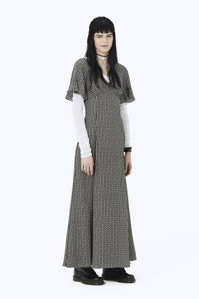 Flower Chain Ruffle Long Dress-Alternate view