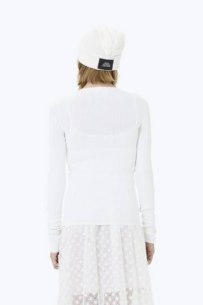 Stretch Pointelle Crewneck Sweater-Alternate view