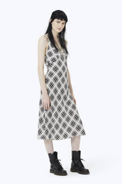 Plaid Strap Midi Dress